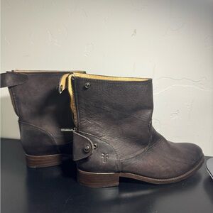 Frye Brown Leather Ankle Boots
